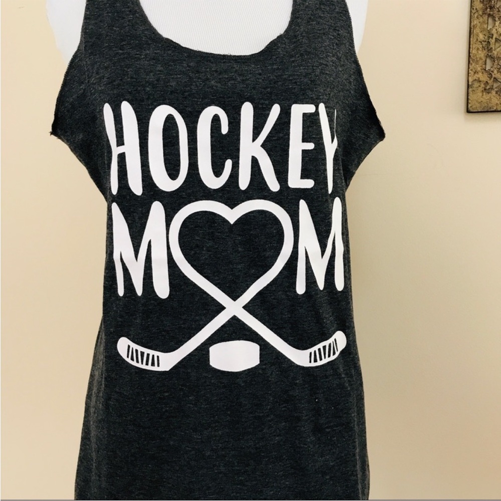 Hockey Mom Tee Tank Muscle Medium Charcoal Gray
